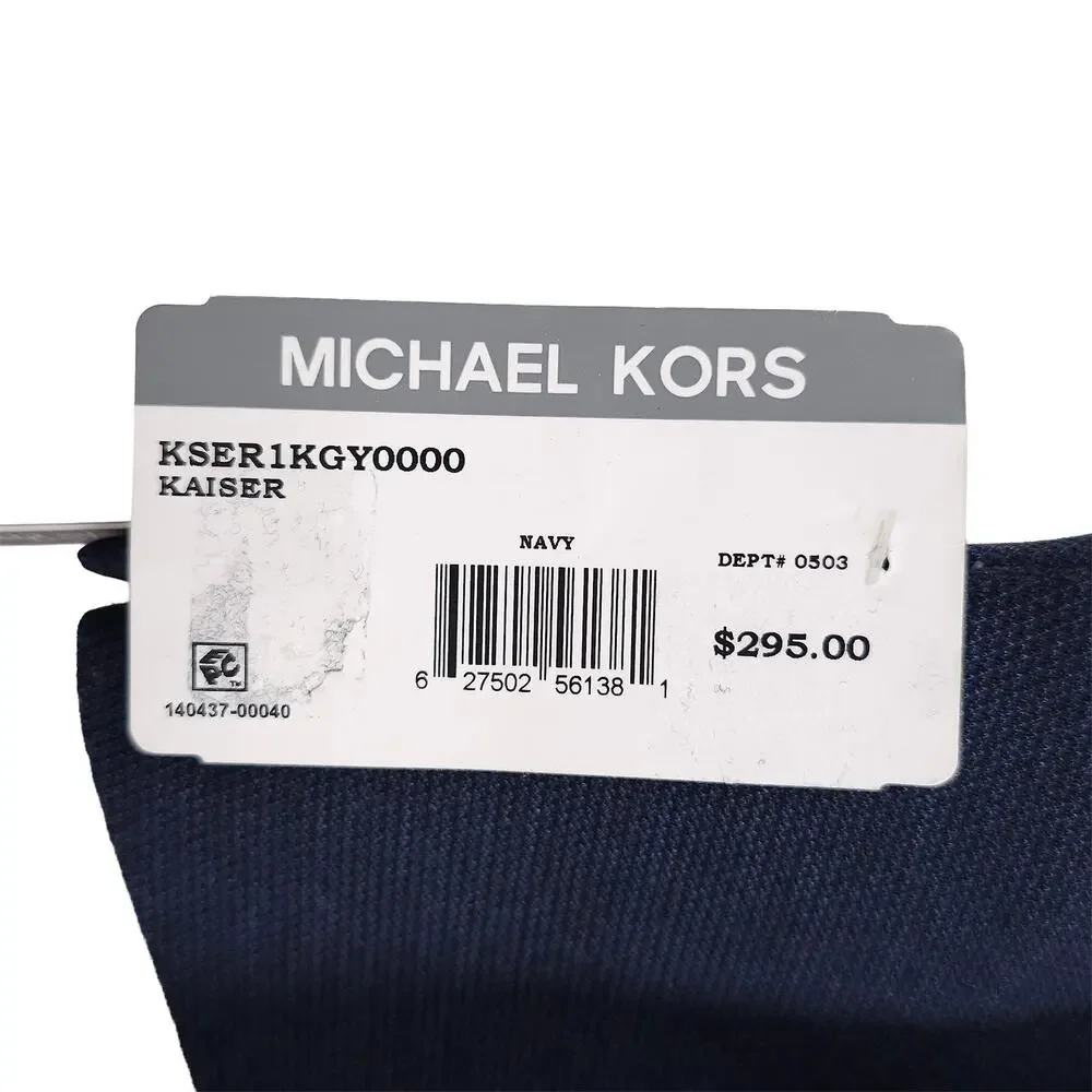 Michael Kors Mens Classic Fit Sport Coat Blazer 44R Navy Blue Solid Stretch Knit